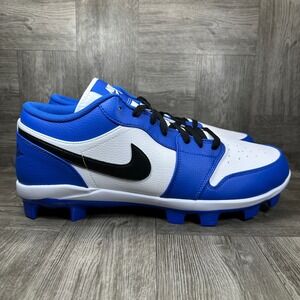 Jordan 1 Low MCS Baseball Cleats Mens 15 Game Royal White Black NEW CJ8524-411